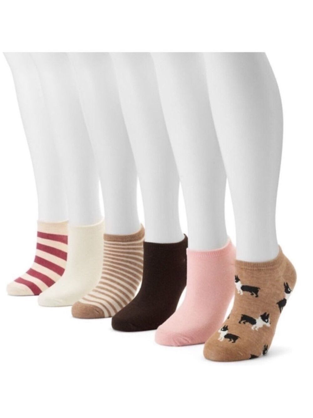 Sonoma Woman’s 6 pack no show solid and graphic design socks size 9-11
